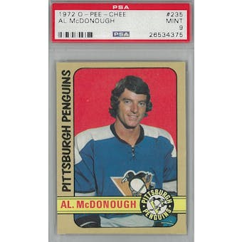 1972/73 O-Pee-Chee Hockey #235 Al McDonough PSA 9 (Mint) *4375 (Reed Buy)