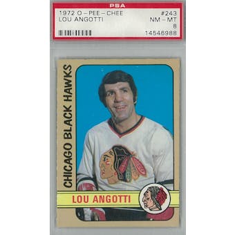 1972/73 O-Pee-Chee Hockey #243 Lou Angotti PSA 8 (NM-MT) *6988 (Reed Buy)