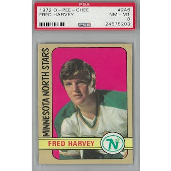 1972/73 O-Pee-Chee Hockey #246 Fred Harvey PSA 8 (NM-MT) *5203 (Reed Buy)