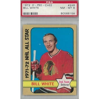 1972/73 O-Pee-Chee Hockey #248 Bill White PSA 8 (NM-MT) *6158 (Reed Buy)