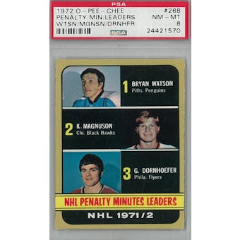 1972/73 O-Pee-Chee Hockey #268 Watson/Magnuson/Dornhoefer PSA 8 (NM-MT) *1570 (Reed Buy)