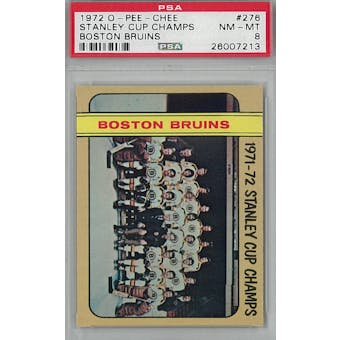 1972/73 O-Pee-Chee Hockey #276 Boston Bruins Stanley Cup Champs PSA 8 (NM-MT) *7213 (Reed Buy)