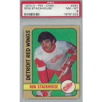 1972/73 O-Pee-Chee Hockey #287 Ron Stackhouse PSA 8 (NM-MT) *1202 (Reed Buy)