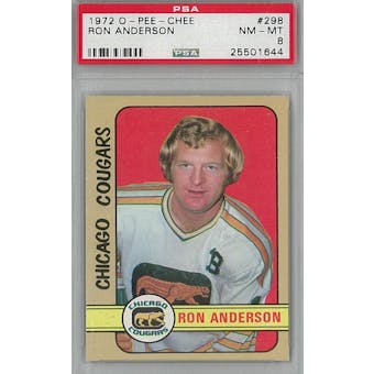 1972/73 O-Pee-Chee Hockey #298 Ron Anderson PSA 8 (NM-MT) *1644 (Reed Buy)