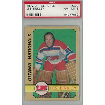1972/73 O-Pee-Chee Hockey #300 Les Binkley PSA 8 (NM-MT) *7659 (Reed Buy)
