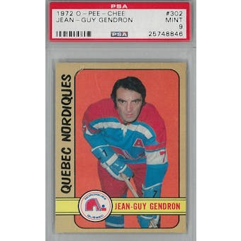 1972/73 O-Pee-Chee Hockey #302 Jean-Guy Gendron PSA 9 (Mint) *8846 (Reed Buy)
