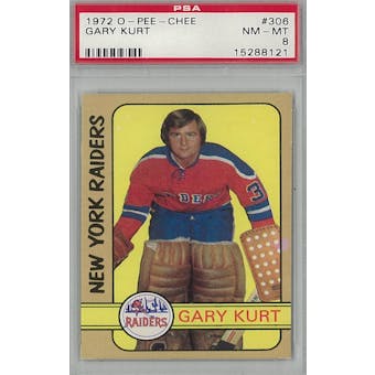 1972/73 O-Pee-Chee Hockey #306 Gary Kurt PSA 8 (NM-MT) *8121 (Reed Buy)