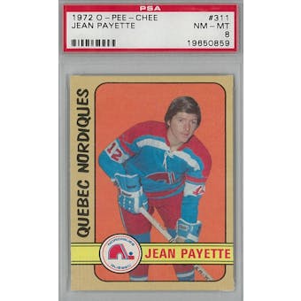 1972/73 O-Pee-Chee Hockey #311 Jean Payette RC PSA 8 (NM-MT) *0859 (Reed Buy)
