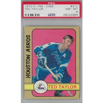 1972/73 O-Pee-Chee Hockey #312 Ted Taylor PSA 8 (NM-MT) *3989 (Reed Buy)