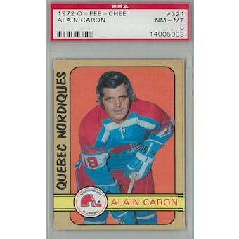 1972/73 O-Pee-Chee Hockey #324 Alain Caron RC PSA 8 (NM-MT) *5009 (Reed Buy)