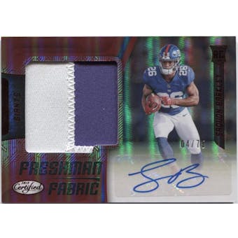 2018 Certified Saquon Barkley Rookie 2-Color Patch Auto #4/75 *CREASED*