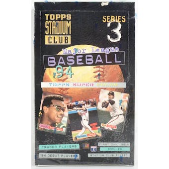 1994 Topps Stadium Club Series 3 Baseball Hobby Box (Reed Buy)