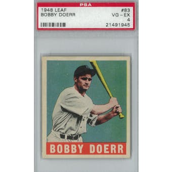 1948 Leaf Baseball #83 Bobby Doerr PSA 4 (VG-EX) *1945 (Reed Buy)