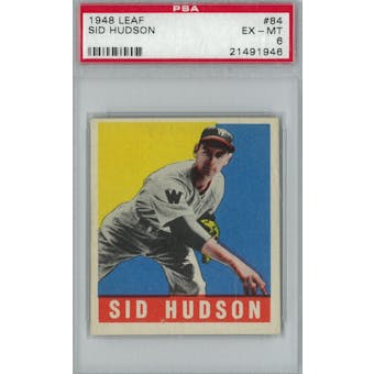 1948 Leaf Baseball #84 Sid Hudson PSA 6 (EX-MT) *1946 (Reed Buy)