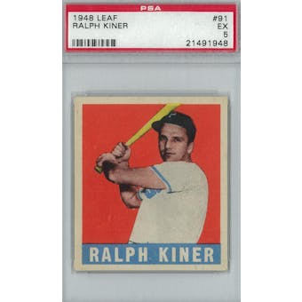 1948 Leaf Baseball #91 Ralph Kiner RC PSA 5 (EX) *1948 (Reed Buy)