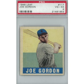 1948 Leaf Baseball #117 Joe Gordon PSA 4 (VG-EX) *1953 (Reed Buy)