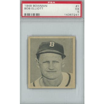 1948 Bowman Baseball #1 Bob Elliott RC PSA 5 (EX) *7241 (Reed Buy)