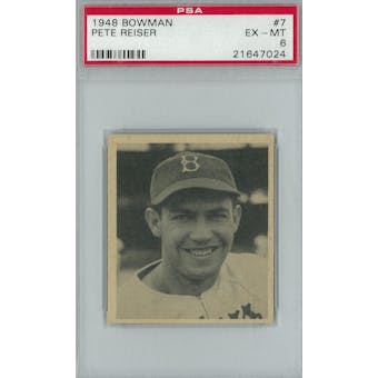1948 Bowman Baseball #7 Pete Reiser PSA 6 (EX-MT) *7024 (Reed Buy)