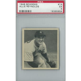 1948 Bowman Baseball #14 Allie Reynolds RC PSA 5 (EX) *5854 (Reed Buy)