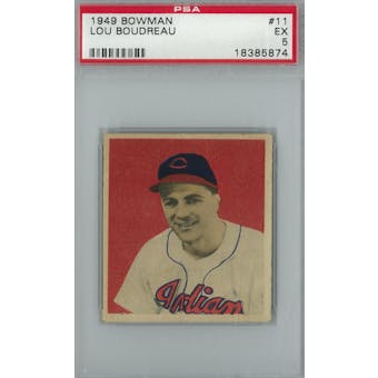 1949 Bowman Baseball #11 Lou Boudreau PSA 5 (EX) *5874 (Reed Buy)