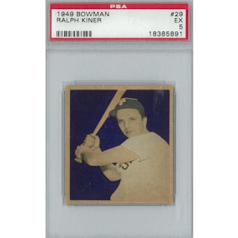 1949 Bowman Baseball #29 Ralph Kiner PSA 5 (EX) *5891 (Reed Buy)
