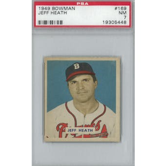 1949 Bowman Baseball #169 Jeff Heath PSA 7 (NM) *5448 (Reed Buy)