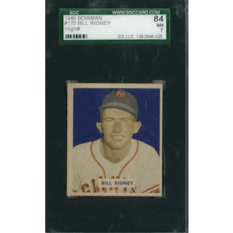 1949 Bowman Baseball #170 Bill Rigney SGC 84 (NM) *8026 (Reed Buy)