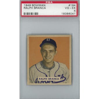 1949 Bowman Baseball #194 Ralph Branca RC PSA 4 (VG-EX) *6041 (Reed Buy)