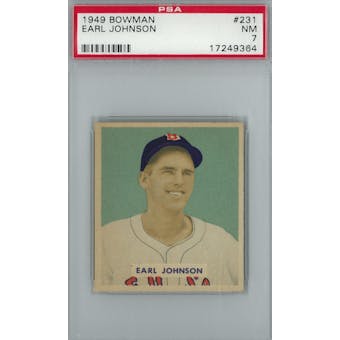 1949 Bowman Baseball #231 Earl Johnson PSA 7 (NM) *9364 (Reed Buy)