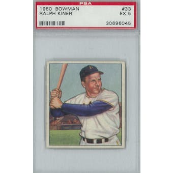 1950 Bowman Baseball #33 Ralph Kiner PSA 5 (EX) *6045 (Reed Buy)