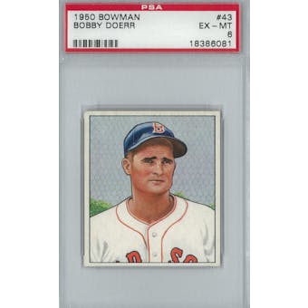 1950 Bowman Baseball #43 Bobby Doerr PSA 6 (EX-MT) *6081 (Reed Buy)