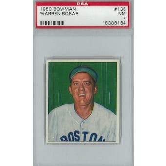 1950 Bowman Baseball #136 Warren Rosar PSA 7 (NM) *6164 (Reed Buy)