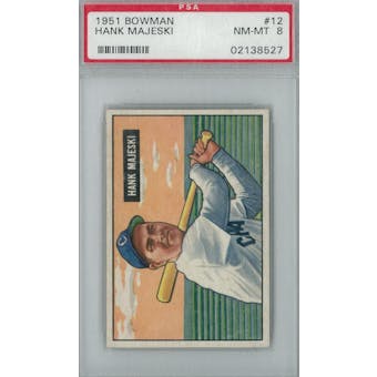 1951 Bowman Baseball #12 Hank Majeski PSA 8 (NM-MT) *8527 (Reed Buy)