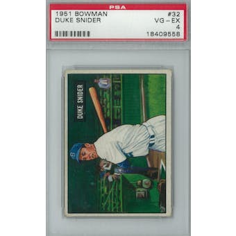1951 Bowman Baseball #32 Duke Snider PSA 4 (VG-EX) *9558 (Reed Buy)