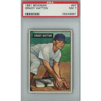 1951 Bowman Baseball #47 Grady Hatton PSA 7 (NM) *8981 (Reed Buy)