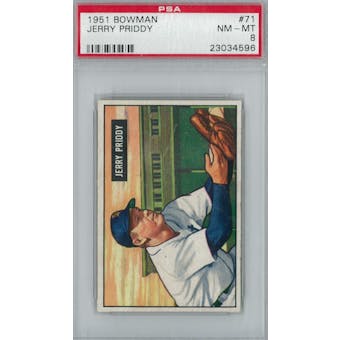 1951 Bowman Baseball #71 Jerry Priddy PSA 8 (NM-MT) *4596 (Reed Buy)