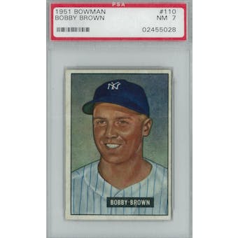 1951 Bowman Baseball #110 Bobby Brown PSA 7 (NM) *5028 (Reed Buy)