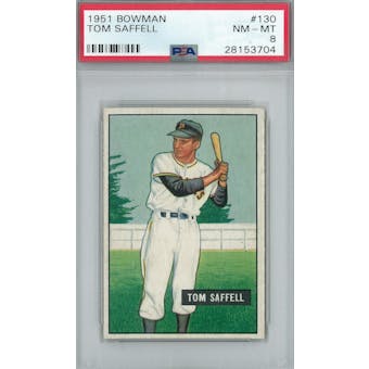 1951 Bowman Baseball #130 Tom Saffell PSA 8 (NM-MT) *3704 (Reed Buy)