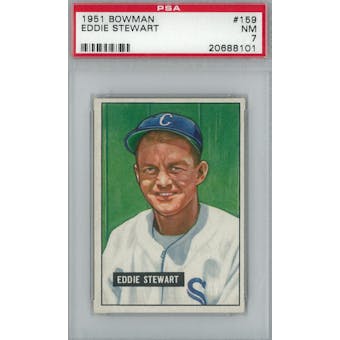 1951 Bowman Baseball #159 Eddie Stewart PSA 7 (NM) *8101 (Reed Buy)
