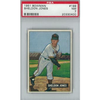 1951 Bowman Baseball #199 Sheldon Jones PSA 7 (NM) *0400 (Reed Buy)