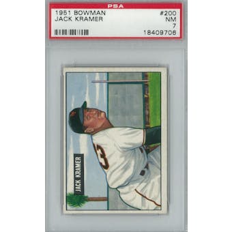 1951 Bowman Baseball #200 Jack Kramer PSA 7 (NM) *9706 (Reed Buy)