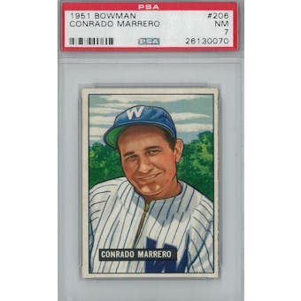 1951 Bowman Baseball #206 Conrado Marrero PSA 7 (NM) *0070 (Reed Buy)