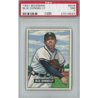 1951 Bowman Baseball #208 Blix Donnelly PSA 7 (NM) *9553 (Reed Buy)