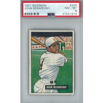 1951 Bowman Baseball #245 John Berardino PSA 8 (NM-MT) *1919 (Reed Buy)