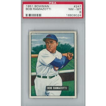 1951 Bowman Baseball #247 Bob Ramazotti PSA 8 (NM-MT) *9024 (Reed Buy)