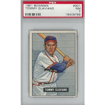 1951 Bowman Baseball #301 Tommy Glaviano PSA 7 (NM) *9789 (Reed Buy)