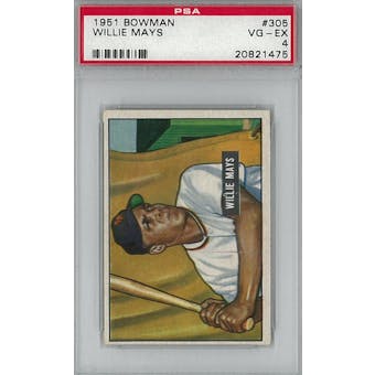 1951 Bowman Baseball #305 Willie Mays PSA 4 (VG-EX) *1475 (Reed Buy)