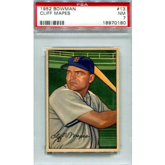 1952 Bowman Baseball #13 Cliff Mapes PSA 7 (NM) *0180 (Reed Buy)