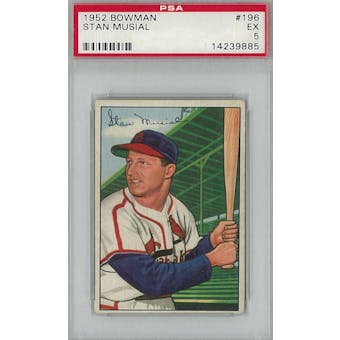 1952 Bowman Baseball #196 Stan Musial PSA 5 (EX) *9885 (Reed Buy)
