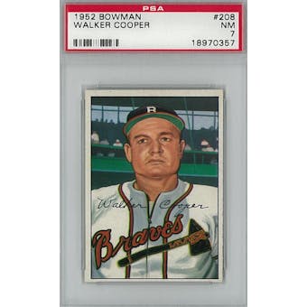 1952 Bowman Baseball #208 Walker Cooper PSA 7 (NM) *0357 (Reed Buy)